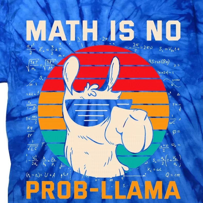 Math Is No Probllama Funny Science Retro Llama Tie-Dye T-Shirt