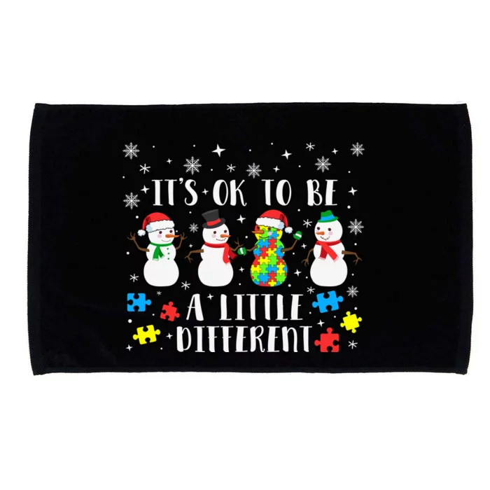 Motivational It's Ok To Be Different Autism Awareness, Christmas Autism Puzzles Microfiber Hand Towel