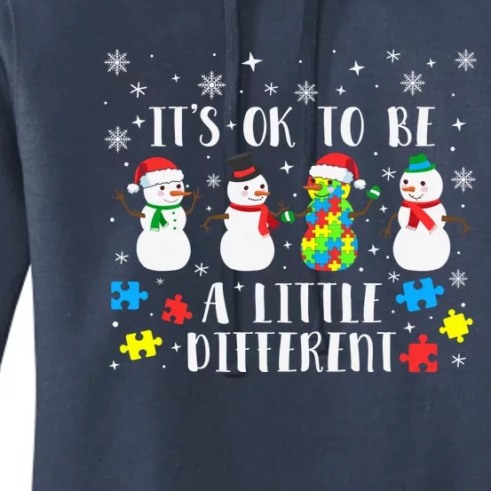 Motivational It's Ok To Be Different Autism Awareness, Christmas Autism Puzzles Women's Pullover Hoodie