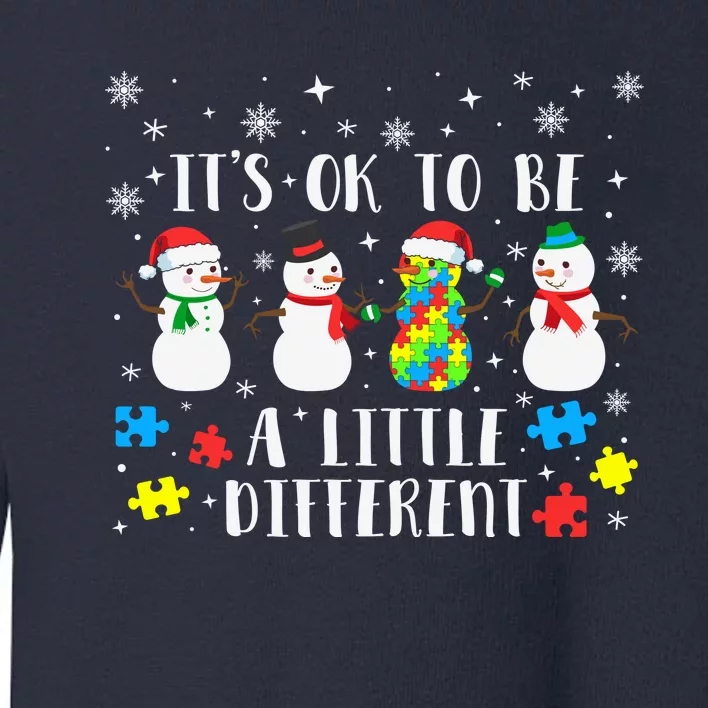 Motivational It's Ok To Be Different Autism Awareness, Christmas Autism Puzzles Toddler Sweatshirt