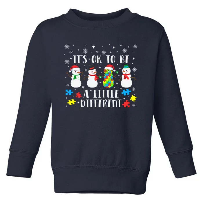 Motivational It's Ok To Be Different Autism Awareness, Christmas Autism Puzzles Toddler Sweatshirt