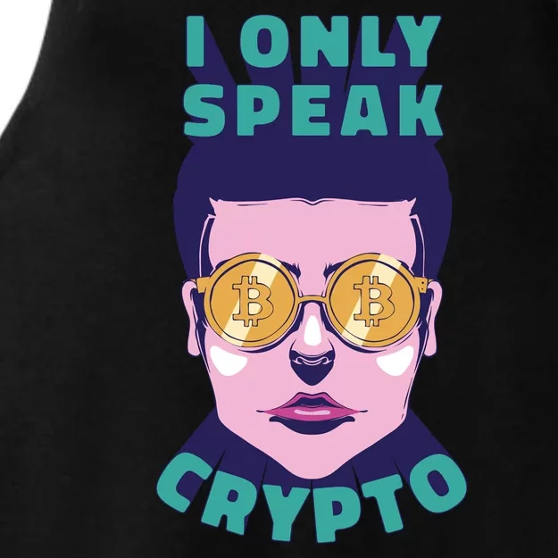 Male I Only Speak Crypto Ladies Tri-Blend Wicking Tank