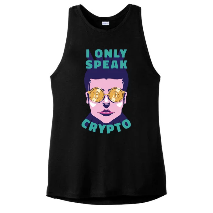 Male I Only Speak Crypto Ladies Tri-Blend Wicking Tank