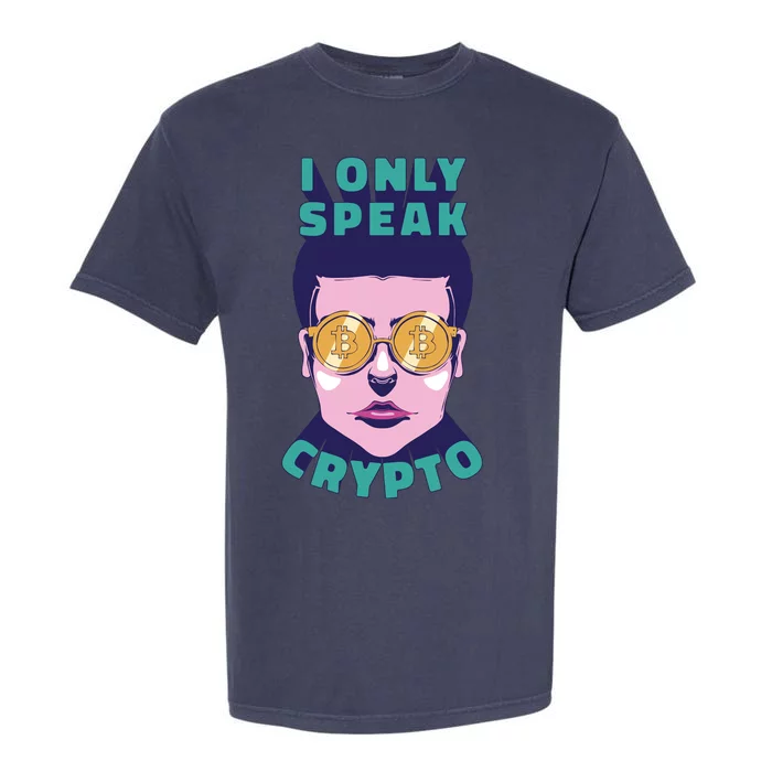 Male I Only Speak Crypto Garment-Dyed Heavyweight T-Shirt