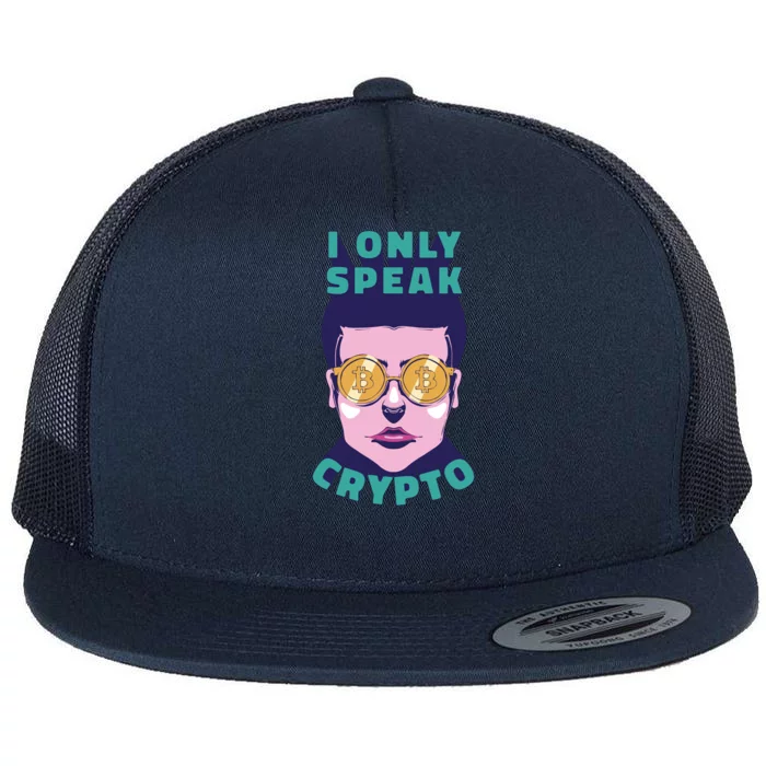 Male I Only Speak Crypto Flat Bill Trucker Hat