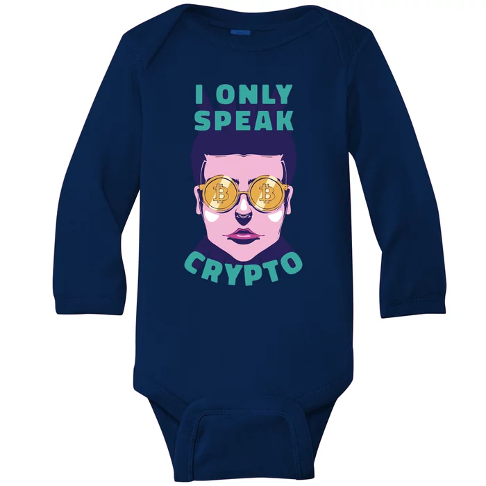 Male I Only Speak Crypto Baby Long Sleeve Bodysuit