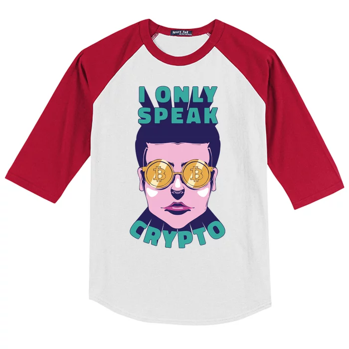 Male I Only Speak Crypto Kids Colorblock Raglan Jersey