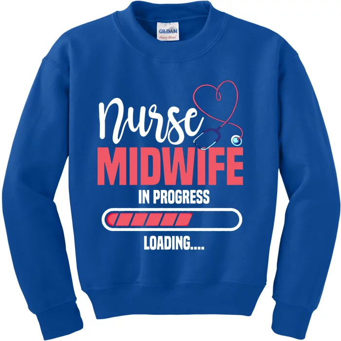 Midwife In Progress Loading Labour Birth Obstetrician Gift Kids Sweatshirt