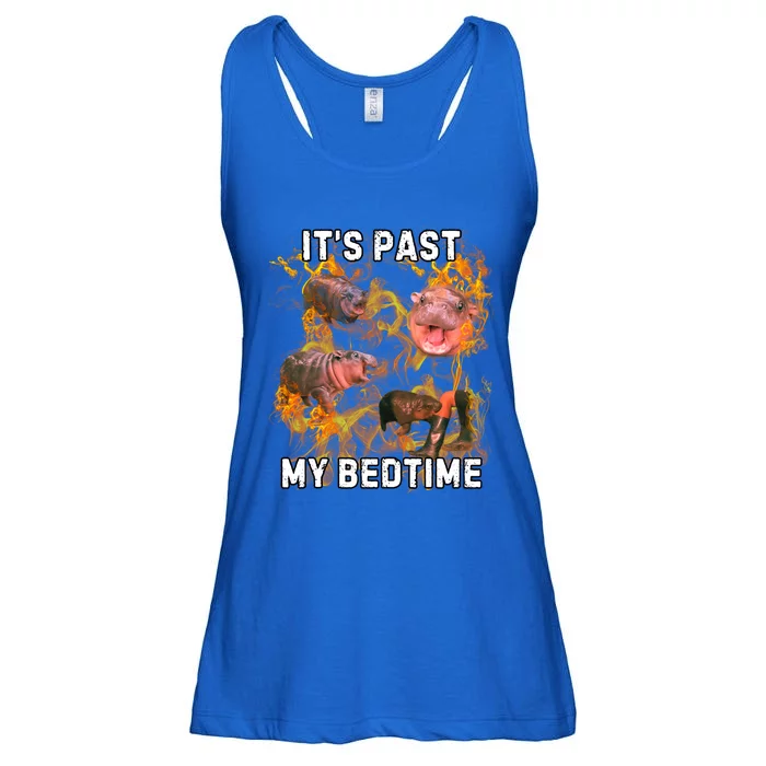 Moodeng ItS Past My Bed Time Funny Moodeng Ladies Essential Flowy Tank