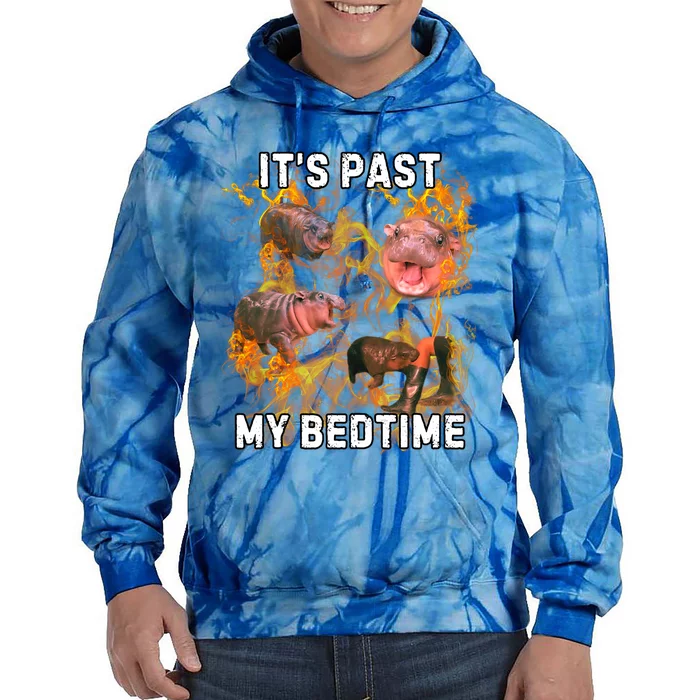 Moodeng ItS Past My Bed Time Funny Moodeng Tie Dye Hoodie