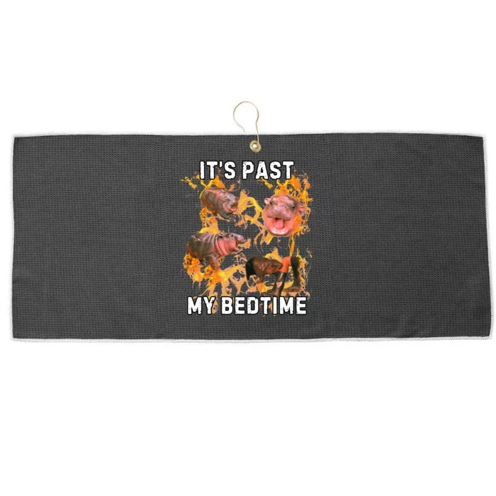 Moodeng ItS Past My Bed Time Funny Moodeng Large Microfiber Waffle Golf Towel