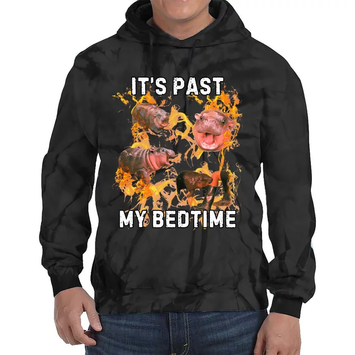 Moodeng ItS Past My Bed Time Funny Moodeng Tie Dye Hoodie