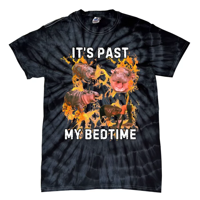 Moodeng ItS Past My Bed Time Funny Moodeng Tie-Dye T-Shirt