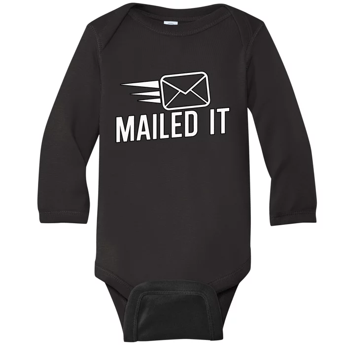 Mailed It Postman Gift For Mail Carrier Workers Baby Long Sleeve Bodysuit