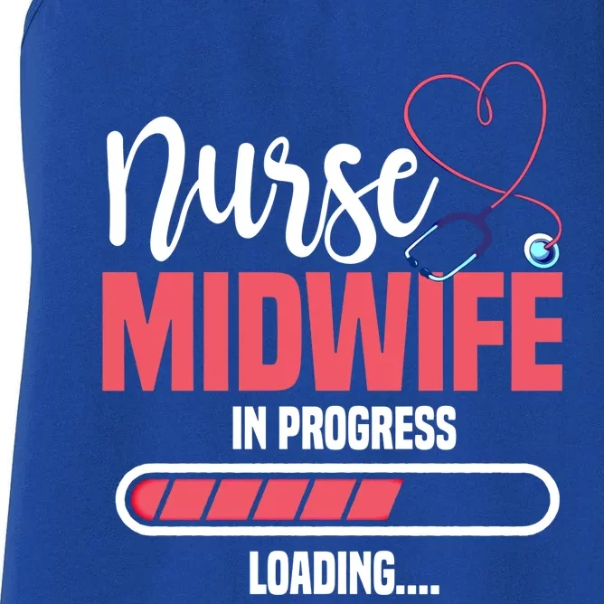 Midwife In Progress Loading Labour Birth Obstetrician Funny Gift Women's Racerback Tank