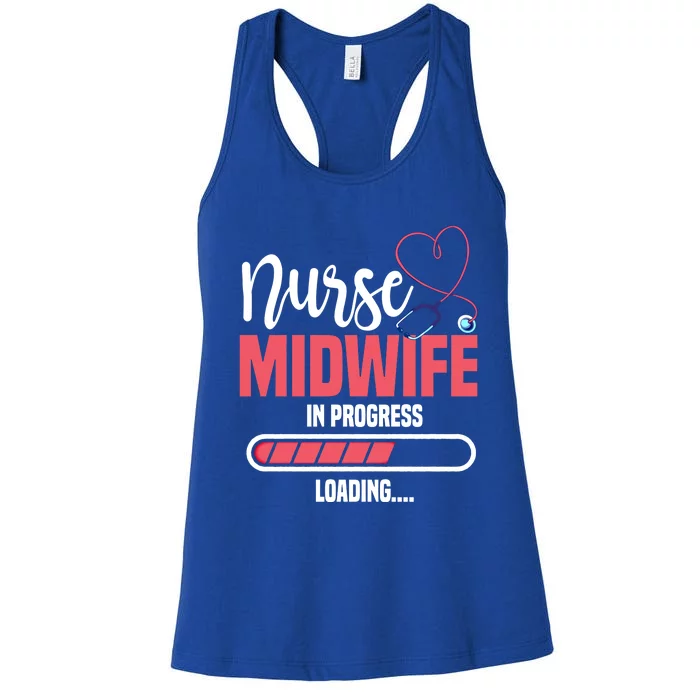 Midwife In Progress Loading Labour Birth Obstetrician Funny Gift Women's Racerback Tank