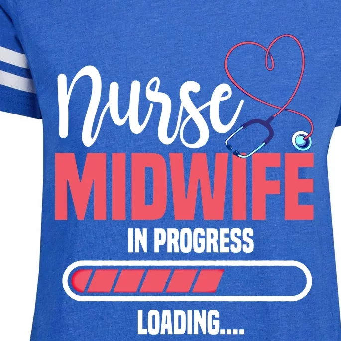 Midwife In Progress Loading Labour Birth Obstetrician Funny Gift Enza Ladies Jersey Football T-Shirt