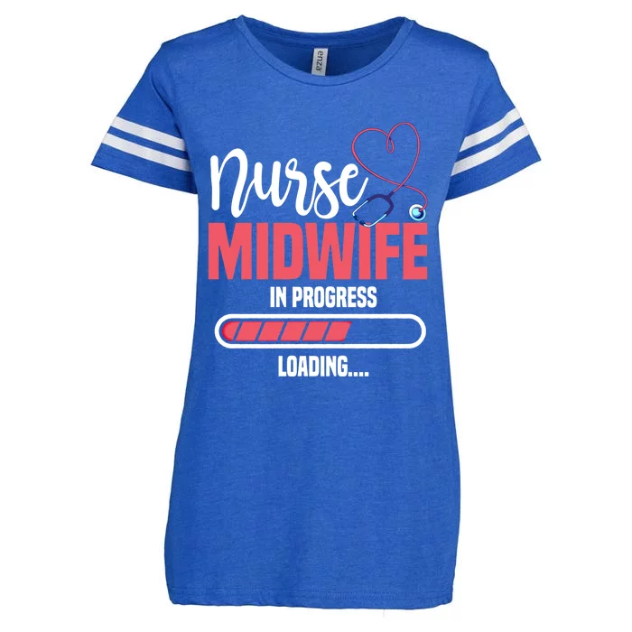 Midwife In Progress Loading Labour Birth Obstetrician Funny Gift Enza Ladies Jersey Football T-Shirt