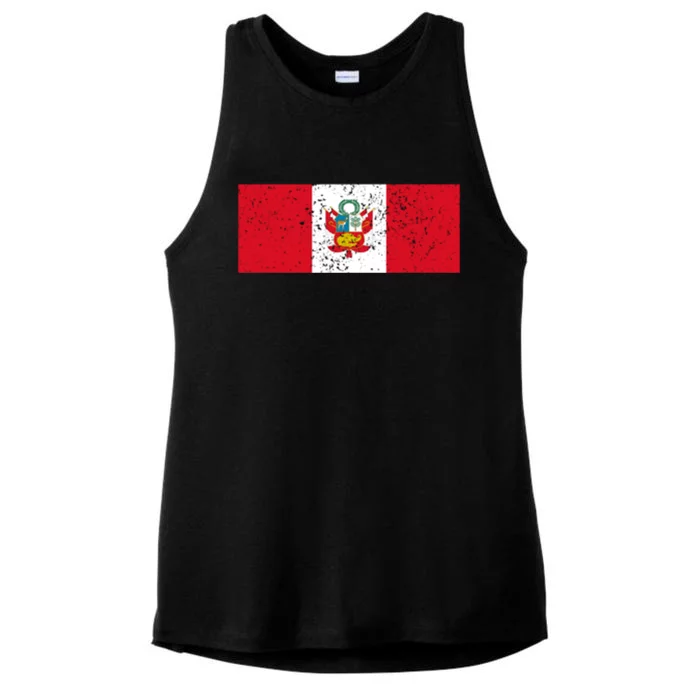 Made In Peru A Long Time Ago Funny Peruvian Pride Flag Ladies Tri-Blend Wicking Tank