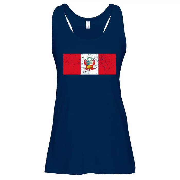 Made In Peru A Long Time Ago Funny Peruvian Pride Flag Ladies Essential Flowy Tank