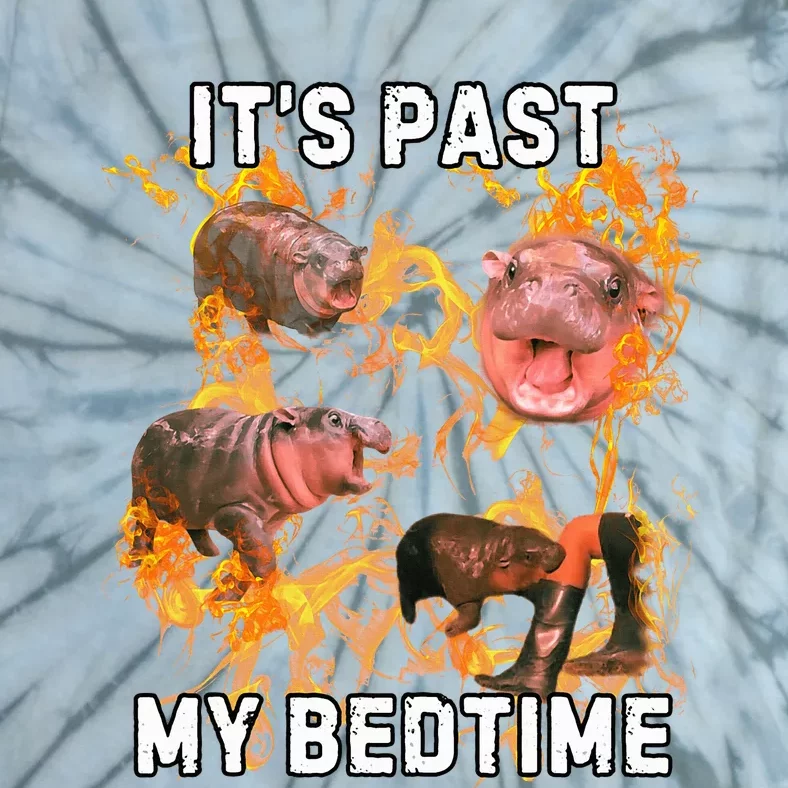 Moodeng ItS Past My Bed Time Tie-Dye T-Shirt