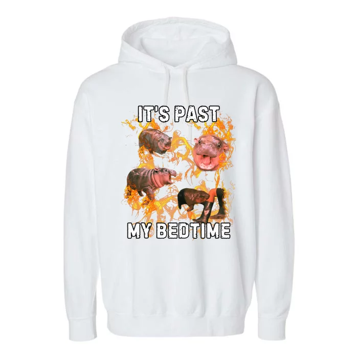 Moodeng ItS Past My Bed Time Garment-Dyed Fleece Hoodie