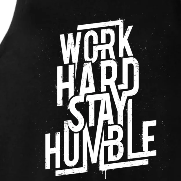 Motivational Inspirational Quote Work Hard Stay Humble Funny Gift Ladies Tri-Blend Wicking Tank