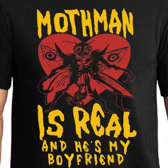 Mothman Is Real And He's My Boyfriend Funny Pajama Set