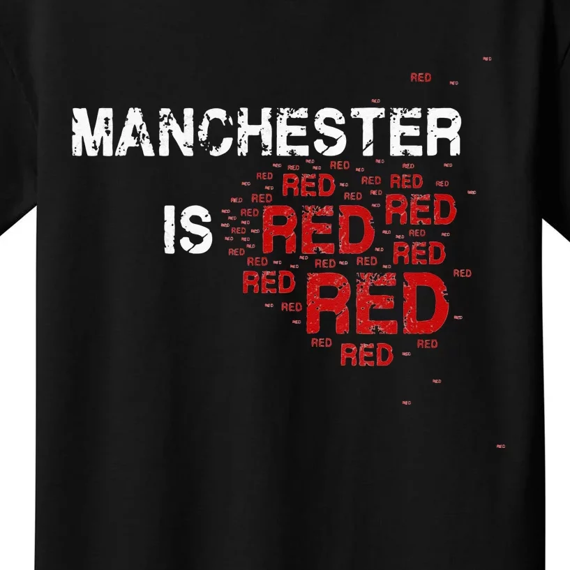 Manchester Is Red Funny United Football Supporter Kids T-Shirt