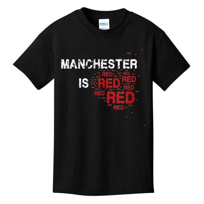 Manchester Is Red Funny United Football Supporter Kids T-Shirt