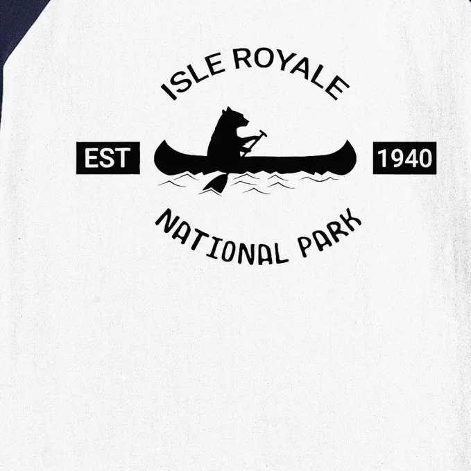 Michigan Isle Royale National Park Bear Canoe Gift Baseball Sleeve Shirt