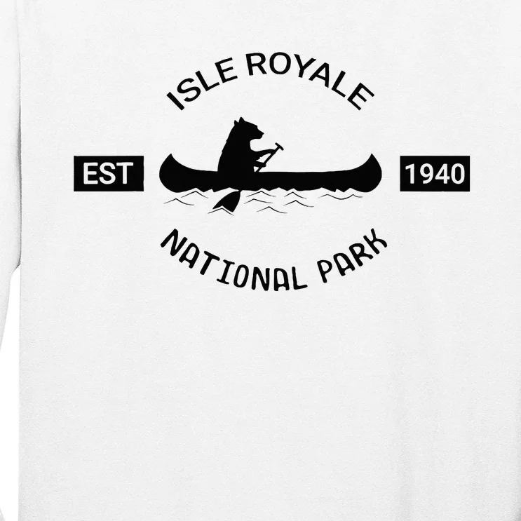 Michigan Isle Royale National Park Bear Canoe Gift Long Sleeve Shirt