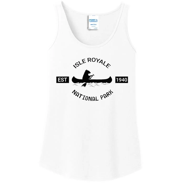 Michigan Isle Royale National Park Bear Canoe Gift Ladies Essential Tank