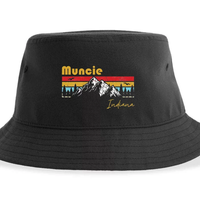 Muncie Indiana Roots Hometown Vintage Home State Pride Sustainable Bucket Hat