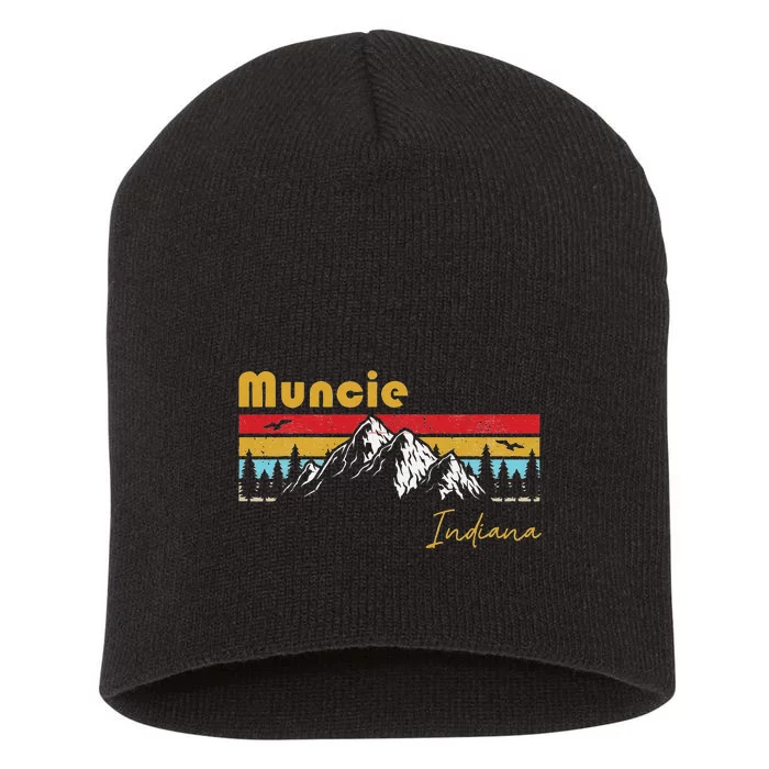 Muncie Indiana Roots Hometown Vintage Home State Pride Short Acrylic Beanie