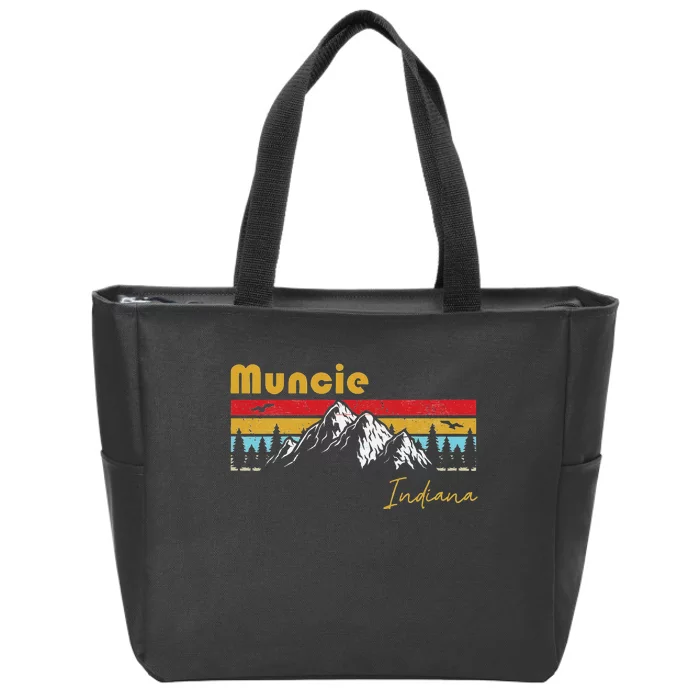 Muncie Indiana Roots Hometown Vintage Home State Pride Zip Tote Bag