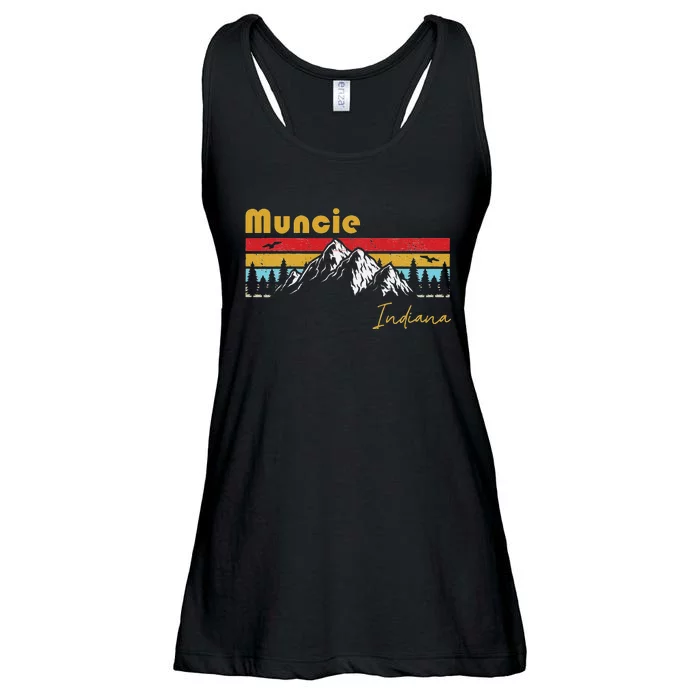 Muncie Indiana Roots Hometown Vintage Home State Pride Ladies Essential Flowy Tank