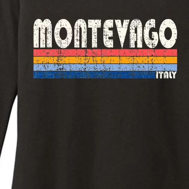 Montevago Italy Retro 70s 80s Style Womens CVC Long Sleeve Shirt