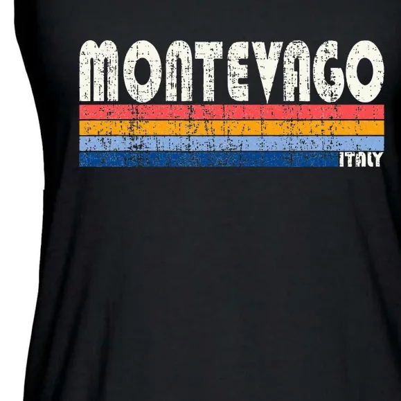 Montevago Italy Retro 70s 80s Style Ladies Essential Flowy Tank