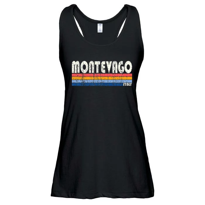 Montevago Italy Retro 70s 80s Style Ladies Essential Flowy Tank