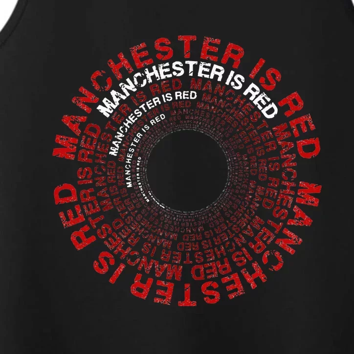 Manchester Is Red Circular Funny United Football Supporter Performance Tank