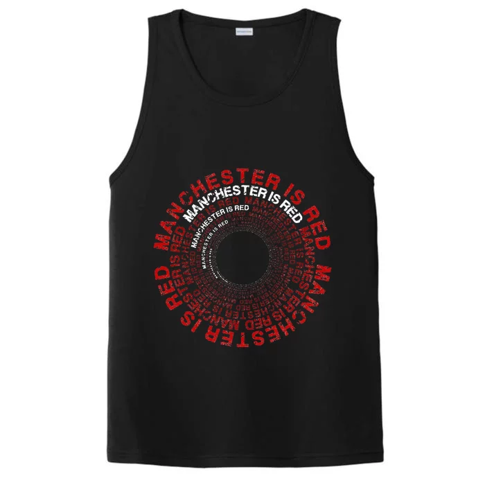 Manchester Is Red Circular Funny United Football Supporter Performance Tank