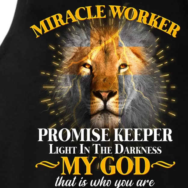 Miracle Worker Promise Keeper Lion Ladies Tri-Blend Wicking Tank