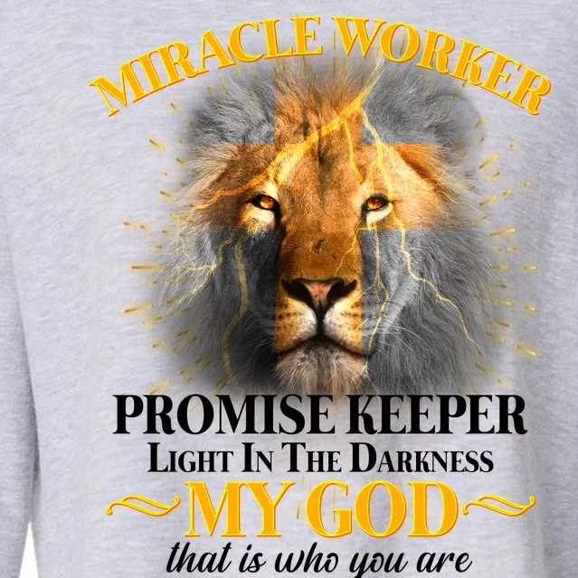 Miracle Worker Promise Keeper Lion Cropped Pullover Crew