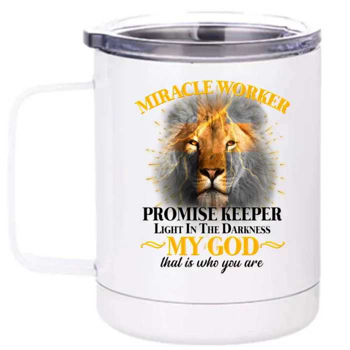 Miracle Worker Promise Keeper Lion Front & Back 12oz Stainless Steel Tumbler Cup