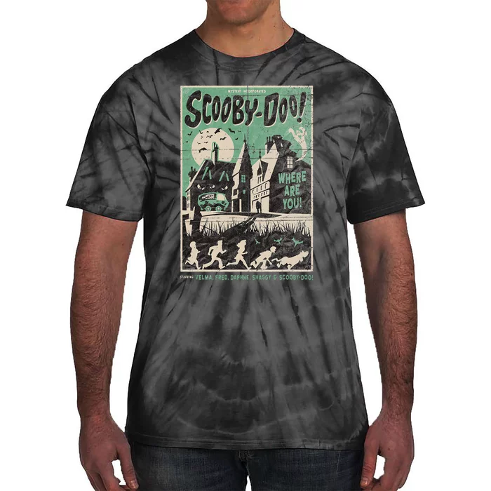 Mystery Incorporated Scary House Movie Poster Tie-Dye T-Shirt