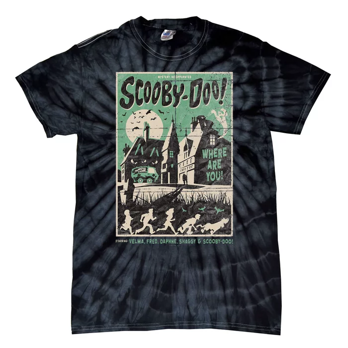 Mystery Incorporated Scary House Movie Poster Tie-Dye T-Shirt