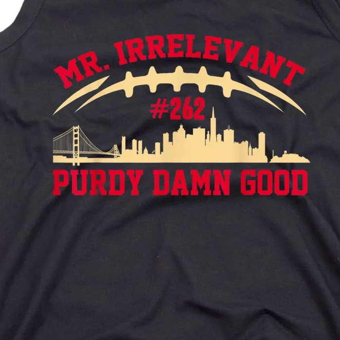 : RED San Francisco Purdy Mr. Irrelevant Text Pic Tank