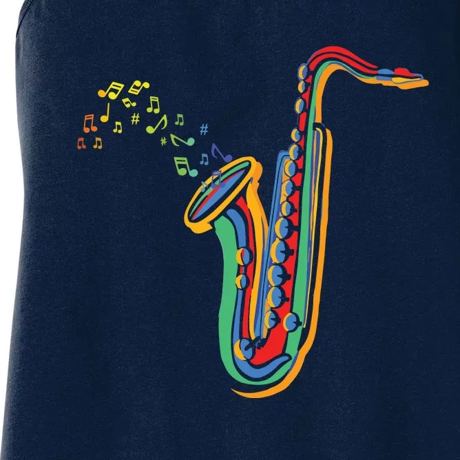 Musical Instrument Saxophone Player Gift Saxophone Women's Racerback Tank