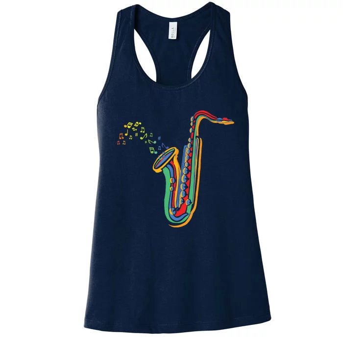 Musical Instrument Saxophone Player Gift Saxophone Women's Racerback Tank